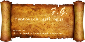 Frankovics Gyöngyi névjegykártya