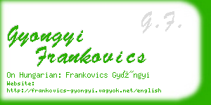 gyongyi frankovics business card